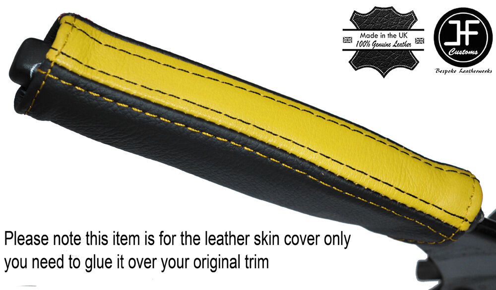 BLACK & YELLOW LEATHER EMERGENCY E BRAKE HANDLE COVER FITS CAMARO FIREBIRD 93-02