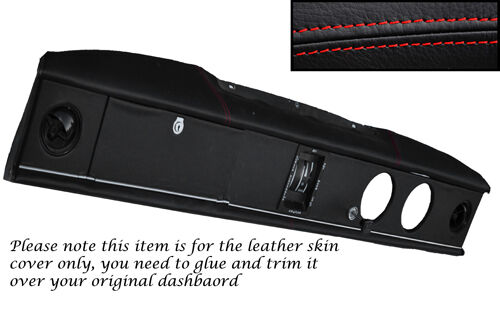 RED STITCH DASH DASHBOARD LEATHER SKIN COVER ONLY FITS TRIUMPH TOLEDO 70-77