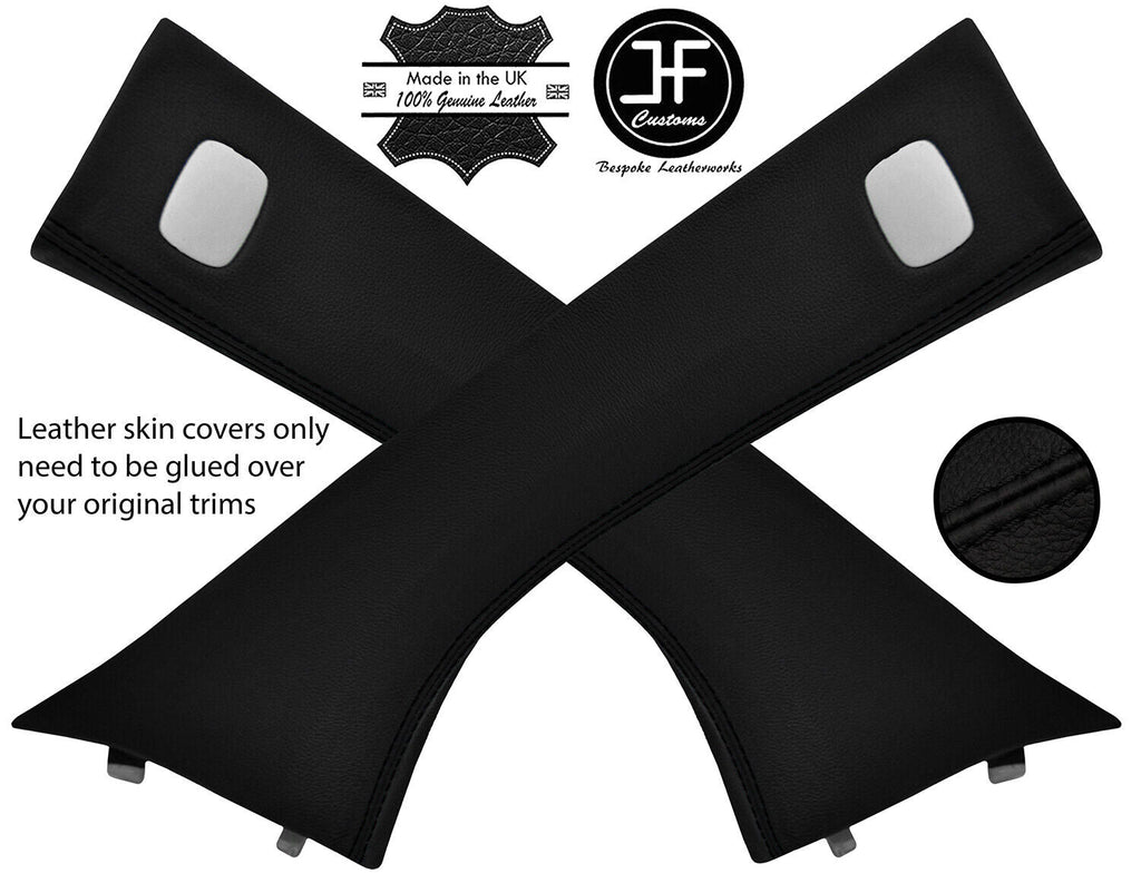 BLACK STITCH 2X A PILLAR LEATHER COVERS FOR SMART FORTWO 453 2014-2019