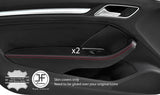 RED STITCH 2X FRONT DOOR HANDLE ARMREST LEATHER COVERS FOR AUDI A3 13-19 3 DR