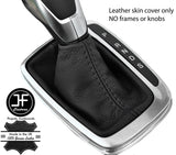 BLACK STITCH REAL LEATHER AUTO AUTOMATIC GEAR GAITER FOR FORD GALAXY MK4 15-18