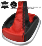 BLACK & RED 2 TONE TOP GRAIN LEATHER GEAR GAITER FOR RENAULT SCENIC MK2 03-09