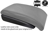 GREY TOP GRAIN REAL LEATHER ARMREST COVER FITS VW TOURAN & CADDY MAXI 2011-15