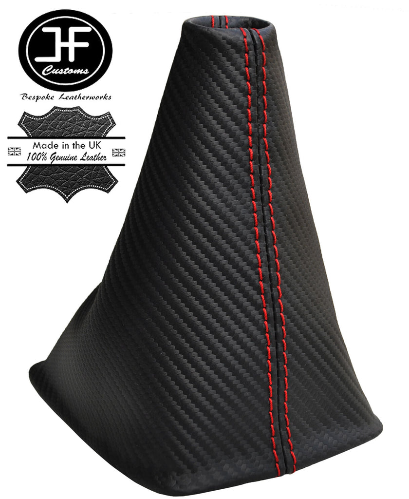 RED STITCHING CARBON FIBER VINYL GEAR GAITER FITS S15 200SX SILVIA 1999-2003