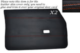 ORANGE STITCH 2X FRONT DOOR CARDS LEATHER SKIN COVERS FITS FORD CORTINA MK4 MK5