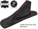 RED STITCH TOP GRAIN LEATHER HANDBRAKE GAITER FITS ALFA ROMEO GIULIETTA 10-17