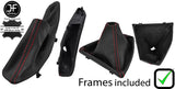 RED STITCH LEATHER GEAR HANDBRAKE GAITER+PLASTIC FRAME FOR BMW F30 F31 12-15