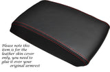 RED STITCH LEATHER ARMREST SKIN COVER FITS SKODA OCTAVIA MK2 2004-2012