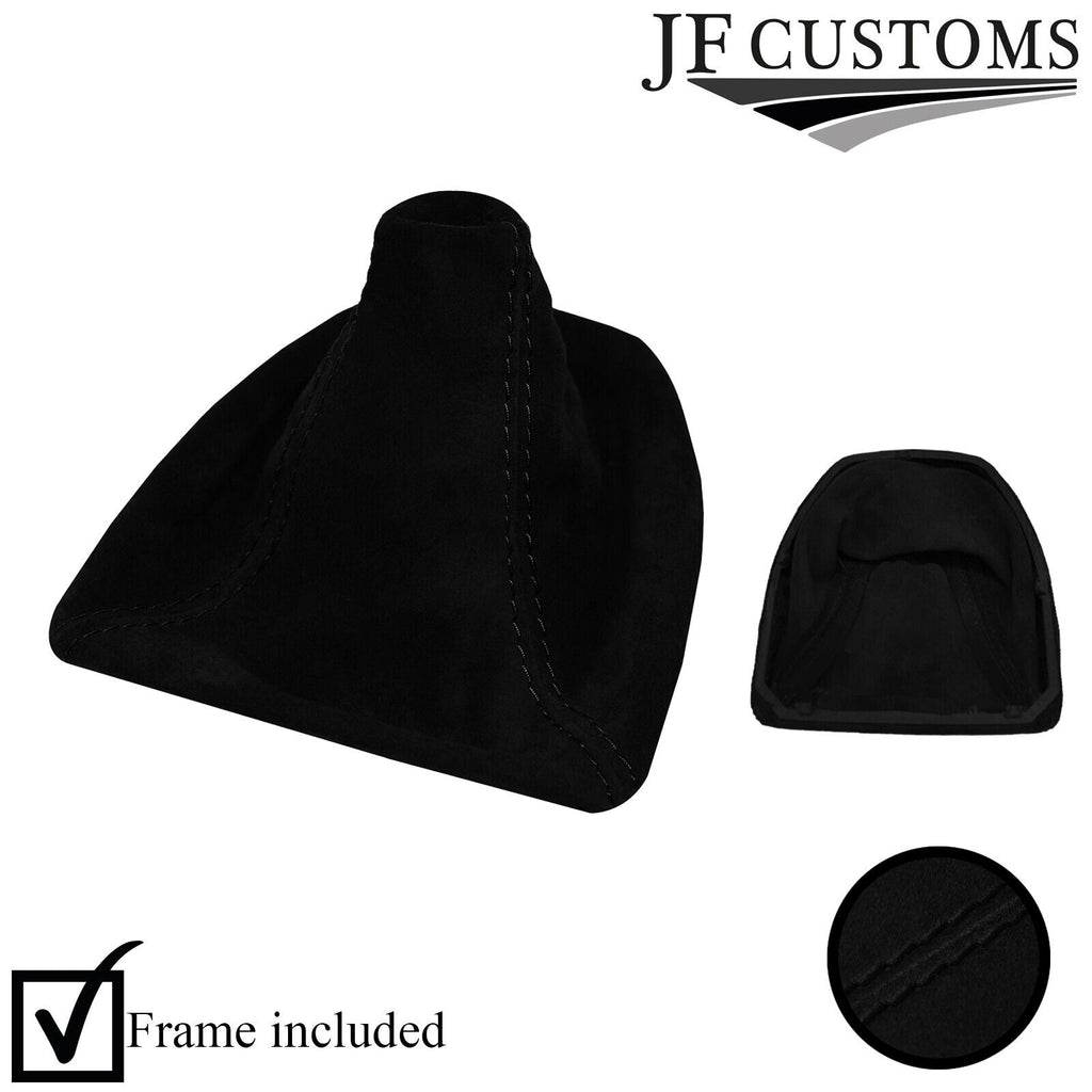 BLACK STITCH SUEDE MANUAL GEAR GAITER + PLASTIC FRAME FOR BMW 5 E60 E61 03-07