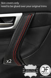 RED STITCH 2X FRONT DOOR HANDLE TRIM LEATHER COVER FITS VOLVO V70 S60 01-07