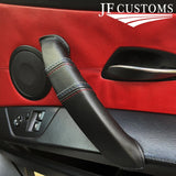 TRI STITCHING 2X REAL LEATHER DOOR HANDLE COVERS FITS BMW Z4 E85 2003-2009