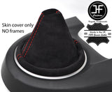 RED STITCHING REAL SUEDE MANUAL GEAR GAITER FITS MAZDA 2 2008-2014 CUSTOM NEW