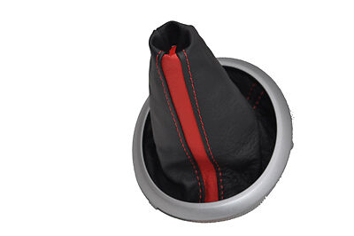 FITS SUZUKI SWIFT 05-10 LEATHER WITH red stripe stitching GEAR GAITER CUSTOM NEW