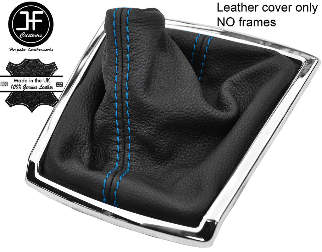 BLUE STITCH TOP GRAIN LEATHER GEAR GAITER FITS TOYOTA COROLLA VERSO 2004-2009