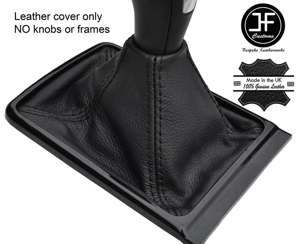 BLACK STITCHING REAL LEATHER MANUAL GEAR GAITER FITS JAGUAR XE 2015-2017