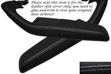 WHITE STITCH 2X FRONT DOOR HANDLE ARMREST SKIN COVERS FITS AUDI A6 C6 2005-2011