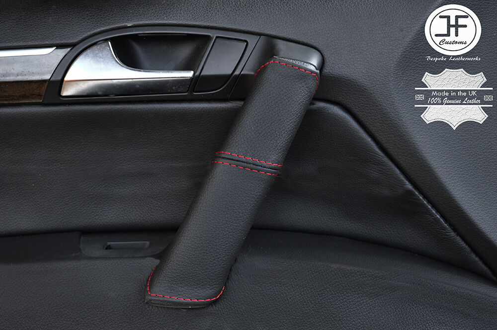 RED STITCH 1X PASSENGER DOOR HANDLE LEATHER COVER FITS AUDI Q7 4L 2006-2015