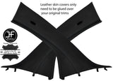 BLACK STITCHING 2X A PILLAR REAL LEATHER COVERS FOR BMW I3 2013-2018 CUSTOM NEW