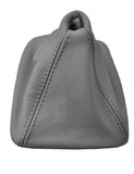FITS BMW E36 E46 3 SERIES 1992 - 2005 GREY GEAR GAITER  LEATHER DOUBLE STITCHED