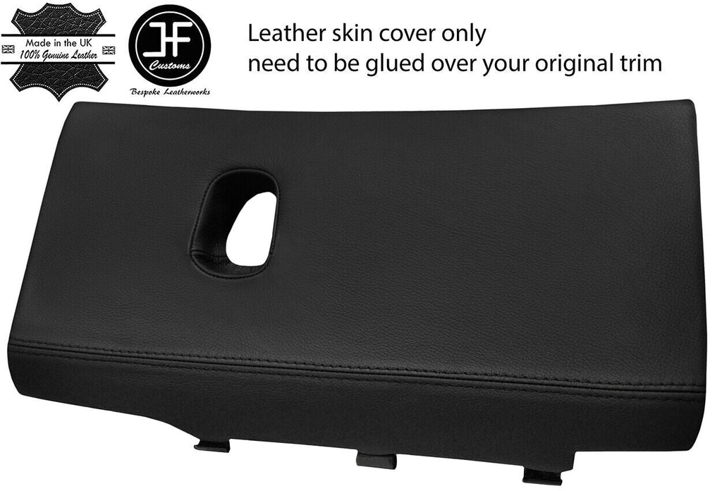 BLACK & BLACK REAL LEATHER GLOVE BOX LID COVER FITS CORVETTE C6 05-2013