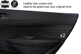 BLACK STITCH 2X REAR DOOR CARD TRIM LEATHER COVER FOR PEUGEOT 308 07-12 ESTATE