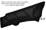 BLUE STITCH 2X REAR DOOR CARD SKIN COVERS FITS VAUXHALL OPEL CALIBRA 90-97