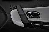 BLACK STITCH 2X FRONT DOOR HANDLE LEATHER SKIN COVERS FITS KIA CEED 2012-2014
