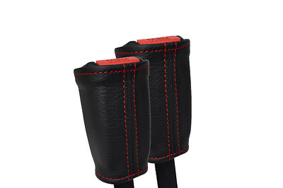 RED STITCH 2X FRONT SEAT BELT STALK SKIN COVERS FITS HONDA PRELUDE MK5 97-01