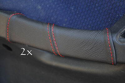 FITS FIAT STILO LEATHER 2X DOOR HANDLE COVERS red stitch CUSTOM NEW MADE IN UK