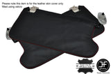 RED STITCHING 2X SUN VISORS LEATHER COVERS FITS FIGARO 1991-1993 CUSTOM NEW