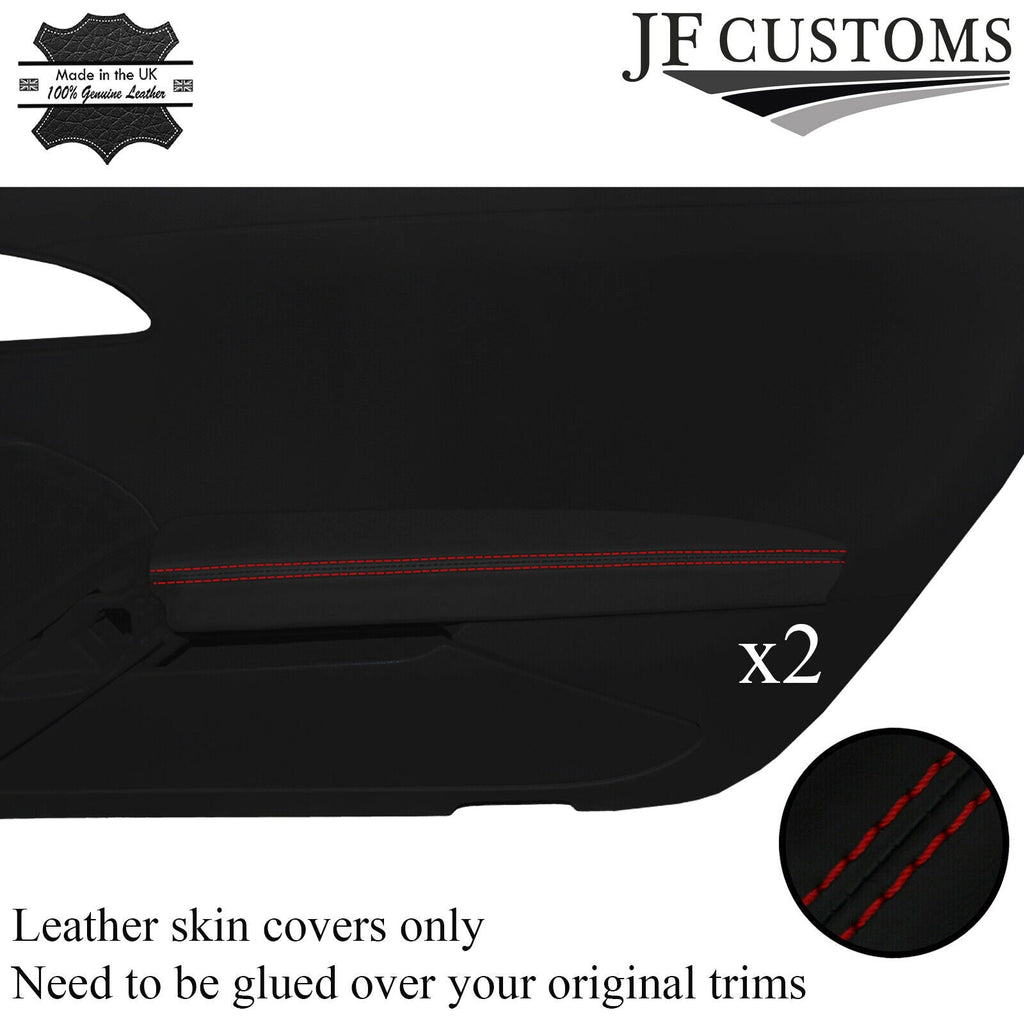 D RED STITCH NAPPA LEATHER 2X FRONT DOOR ARMREST COVER FOR CARRERA 991 11-16