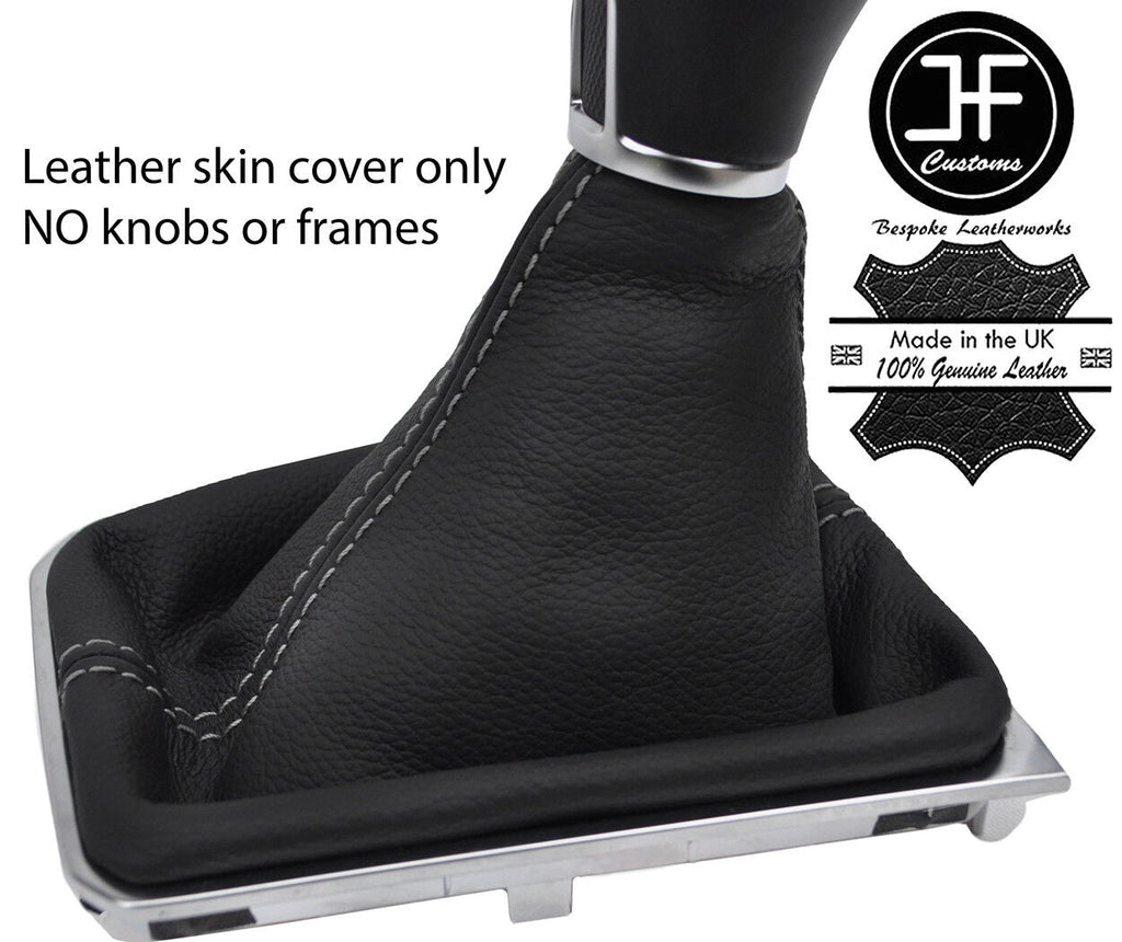 GREY STITCH TOP GRAIN REAL LEATHER MANUAL GEAR GAITER FITS VW PASSAT B8 15-18