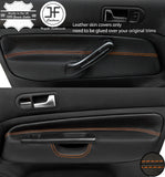 ORANGE STITCH 2X FRONT DOOR CARD TRIM COVERS FOR VW GOLF MK4 98-05 5 DOOR STYLE2