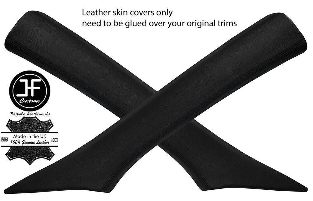 BLACK STITCH 2X A PILLAR REAL LEATHER COVERS FITS VAUXHALL OPEL INSIGNIA 08-16