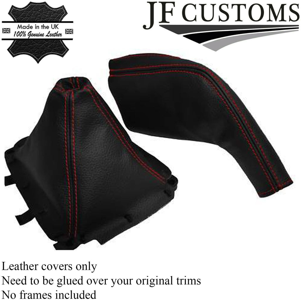 FITS MAZDA MX5 MK2 1998-2000 LEATHER GEAR HANDBRAKE GAITER GAITORS RED STITCH