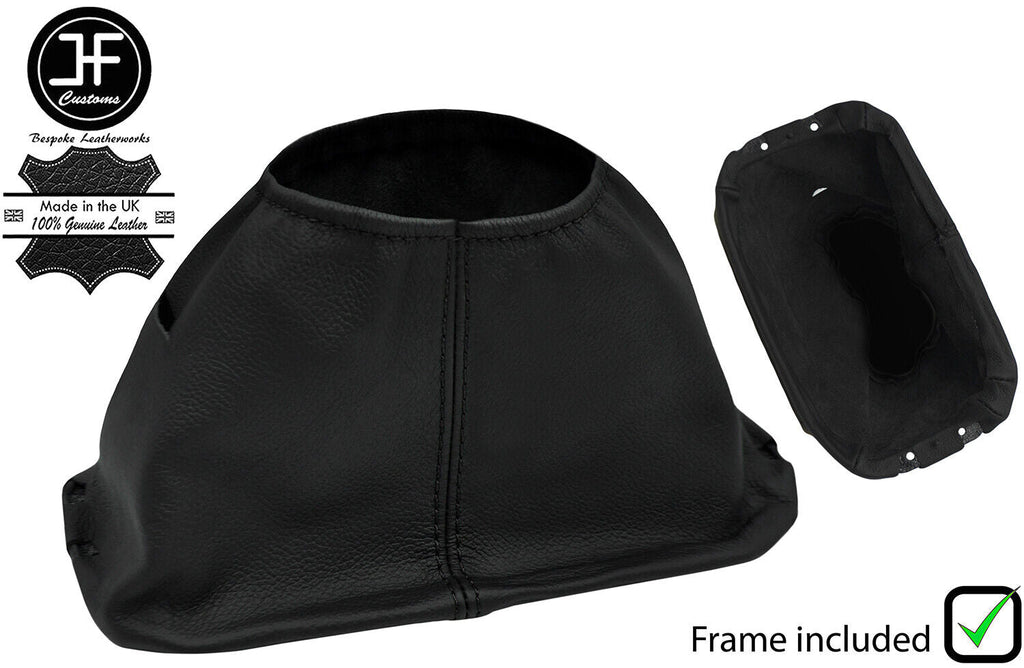 BLACK STITCH STEERING SHROUD COLUMN LEATHER COVER+FRAME FOR SAAB 95 98-10