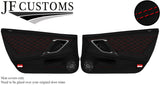 RED DIAMOND STITCH 2X DOOR CARD SUEDE & LEATHER COVERS FITS NISSAN GT-R R35