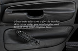 BLACK STITCHING 2X FRONT DOOR CARD SKIN COVERS FITS VW GOLF MK4 JETTA 98-05 5DR