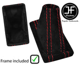 RED STITCH SUEDE AUTOMATIC DSG GEAR + PLASTIC FRAME FITS SKODA SUPERB 15-19