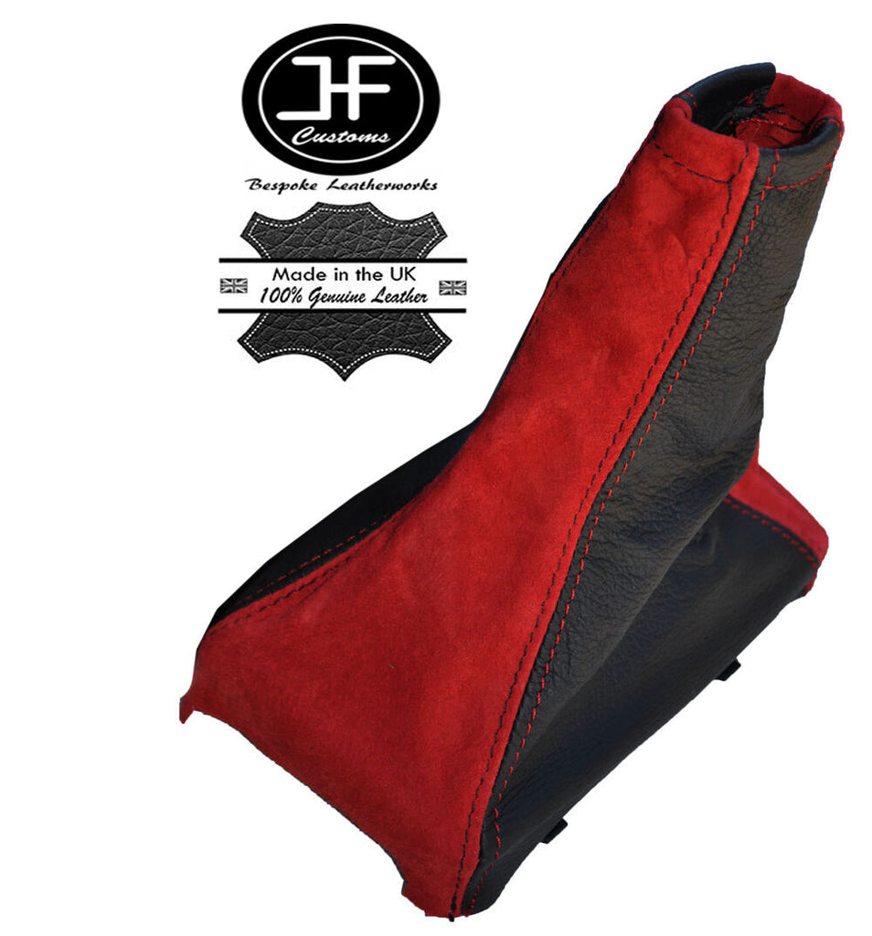 RED SUEDE BLACK LEATHER FITS VAUXHALL CORSA C MKII 2000-2006 GEAR GATOR