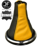 YELLOW BLACK GENUINE LEATHER GEAR GAITER FOR FORD FIESTA MK6 FUSION 2002-2008