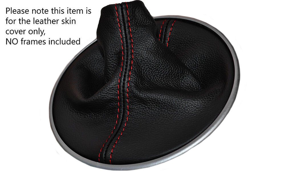 RED STITCHING MANUAL LEATHER GEAR GAITER FITS SUBARU IMPREZA WRX STI 2015+