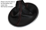 RED STITCHING MANUAL LEATHER GEAR GAITER FITS SUBARU IMPREZA WRX STI 2015+