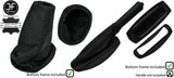 BLACK STITCH LEATHER GAITERS FRAME AND HANDLE COVER FOR LOTUS ELISE EXIGE 04-14