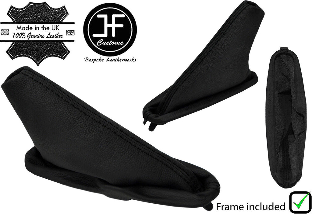 BLACK STITCH LEATHER HANDBRAKE GAITER+PLASTIC FRAME FOR MG ZR ROVER 25 04-06
