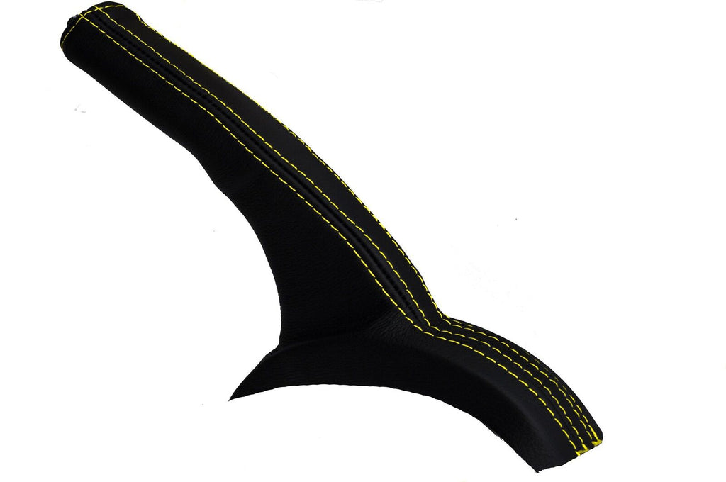 yellow stitching FITS MITSUBISHI LANCER EVO 4 5 6  HANDBRAKE GAITER LEATHER NEW