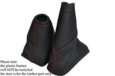 FITS FORD FOCUS MK1 LEATHER GEAR HANDBRAKE GAITER COVERS RED STITCHING