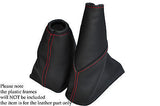 FITS FORD FOCUS MK1 LEATHER GEAR HANDBRAKE GAITER COVERS RED STITCHING