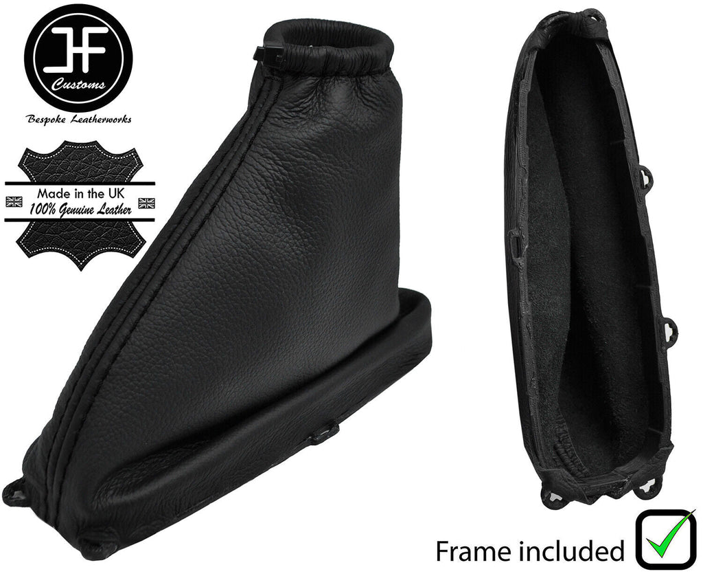 BLACK STITCH LEATHER HANDBRAKE+PLASTIC FRAME FITS FORD ESCORT MK6 MK7 96-04