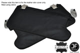 BLACK STITCHING 2X SUN VISORS LEATHER COVERS  FITS FIGARO 1991-1993 CUSTOM NEW